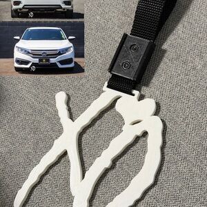 Black and White Car Emblem Keychain